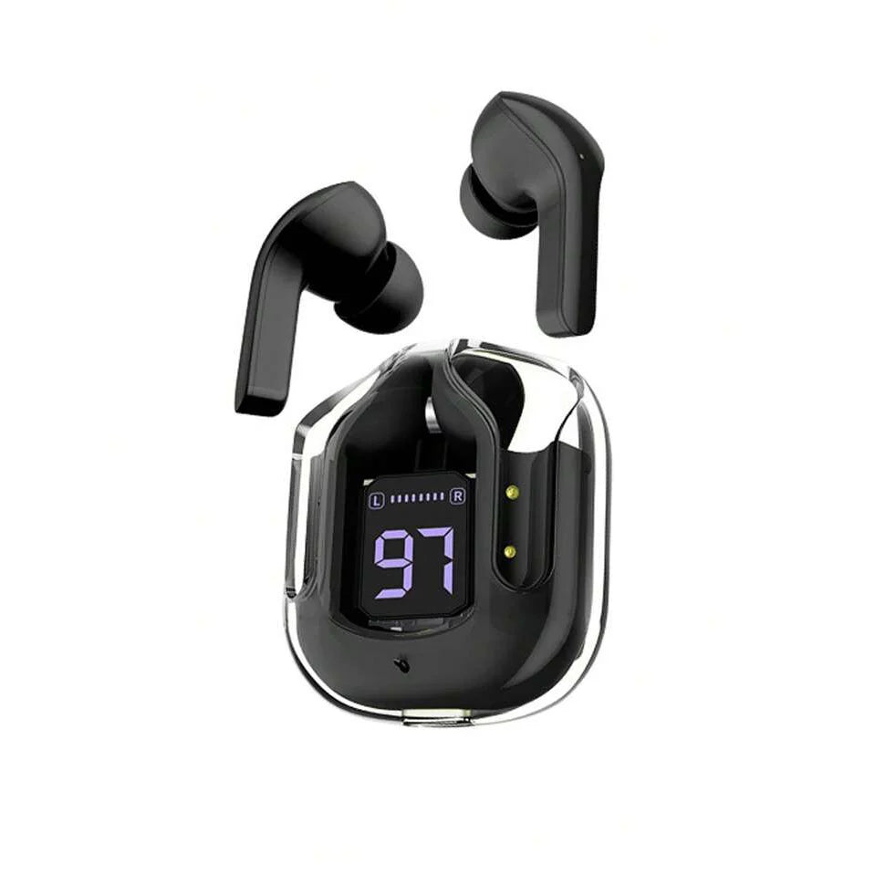 Black AIR 31 earbuds with pouch