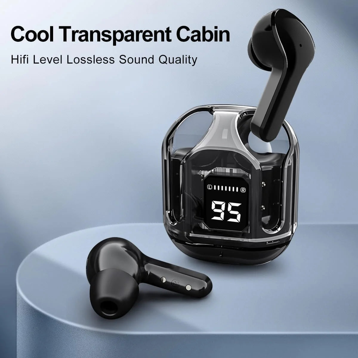 Black AIR 31 earbuds with pouch